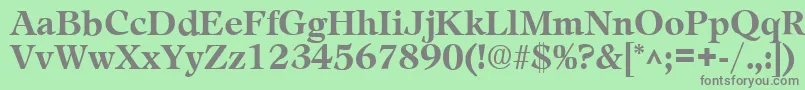 フォントLeamingtonBold – 緑の背景に灰色の文字