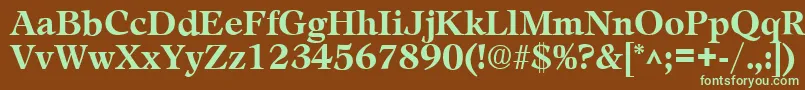 フォントLeamingtonBold – 緑色の文字が茶色の背景にあります。