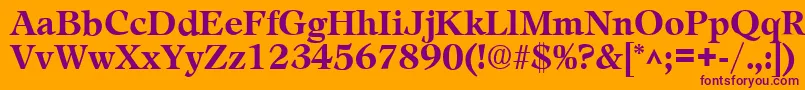 フォントLeamingtonBold – オレンジの背景に紫のフォント