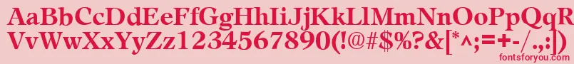 LeamingtonBold-Schriftart – Rote Schriften auf rosa Hintergrund