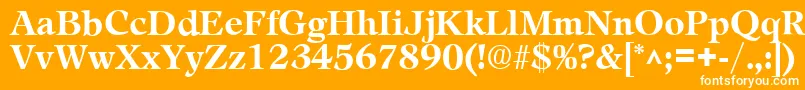 フォントLeamingtonBold – オレンジの背景に白い文字