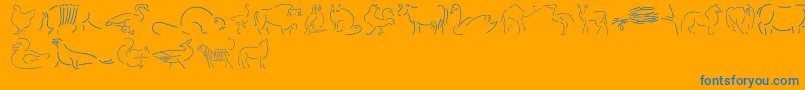 フォントFouna – オレンジの背景に青い文字