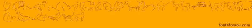 Founa Font – Brown Fonts on Orange Background