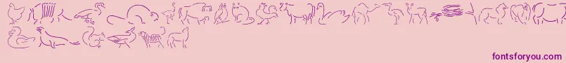Founa-Schriftart – Violette Schriften auf rosa Hintergrund