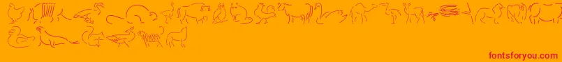 Founa Font – Red Fonts on Orange Background