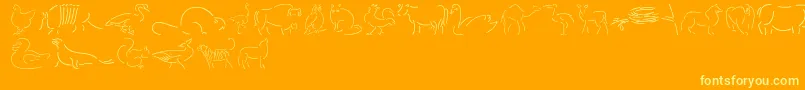 Founa-Schriftart – Gelbe Schriften auf orangefarbenem Hintergrund