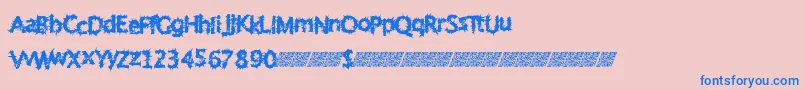 Tendimensional Font – Blue Fonts on Pink Background