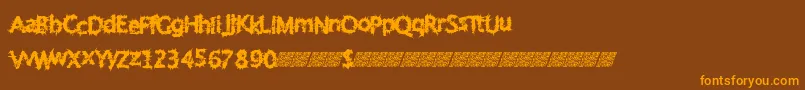 Tendimensional Font – Orange Fonts on Brown Background