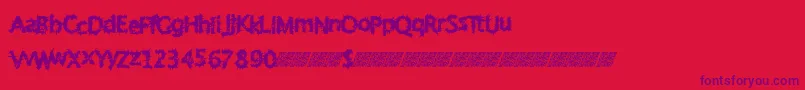 Tendimensional Font – Purple Fonts on Red Background