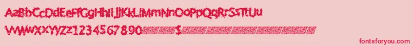 Tendimensional-Schriftart – Rote Schriften auf rosa Hintergrund