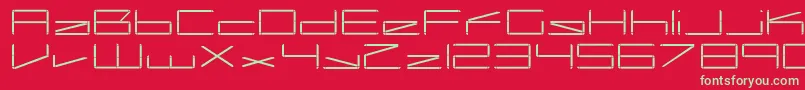 フォントCapacitorRegular – 赤い背景に緑の文字