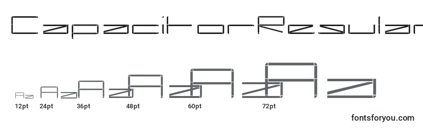 Размеры шрифта CapacitorRegular