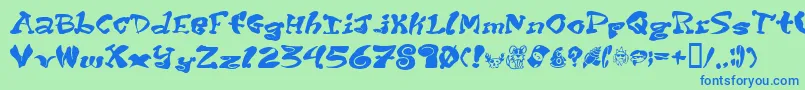 PurpleTentaclePd Font – Blue Fonts on Green Background