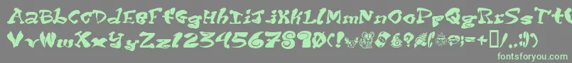 PurpleTentaclePd Font – Green Fonts on Gray Background