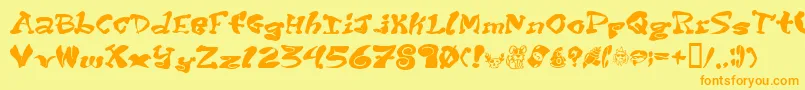 PurpleTentaclePd Font – Orange Fonts on Yellow Background