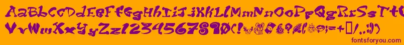 PurpleTentaclePd Font – Purple Fonts on Orange Background
