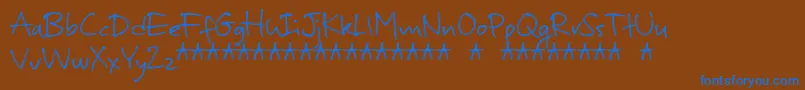 MurbiaDemo-Schriftart – Blaue Schriften auf braunem Hintergrund