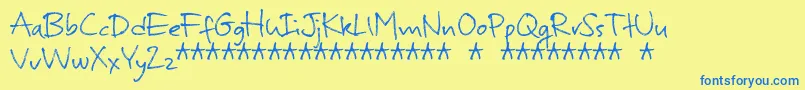 fuente MurbiaDemo – Fuentes Azules Sobre Fondo Amarillo