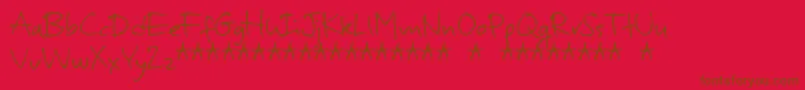 フォントMurbiaDemo – 赤い背景に茶色の文字