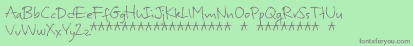 フォントMurbiaDemo – 緑の背景に灰色の文字