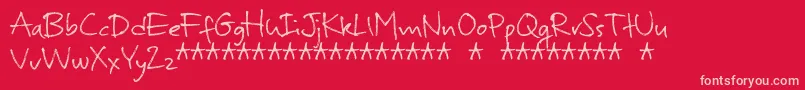 MurbiaDemo-fontti – vaaleanpunaiset fontit punaisella taustalla