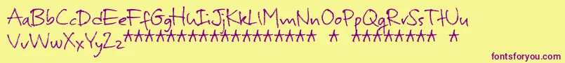 fuente MurbiaDemo – Fuentes Moradas Sobre Fondo Amarillo