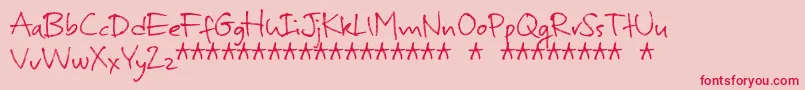MurbiaDemo-Schriftart – Rote Schriften auf rosa Hintergrund