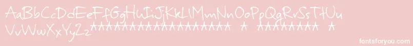 MurbiaDemo-Schriftart – Weiße Schriften auf rosa Hintergrund