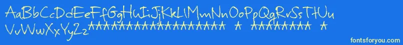 MurbiaDemo-Schriftart – Gelbe Schriften auf blauem Hintergrund