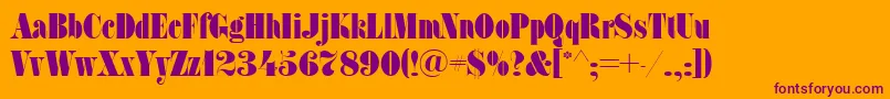 SanasoftFat.Kz-Schriftart – Violette Schriften auf orangefarbenem Hintergrund