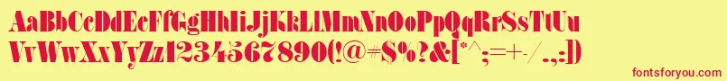 SanasoftFat.Kz-Schriftart – Rote Schriften auf gelbem Hintergrund