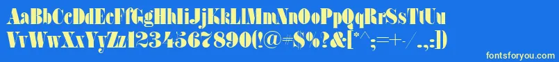 SanasoftFat.Kz Font – Yellow Fonts on Blue Background