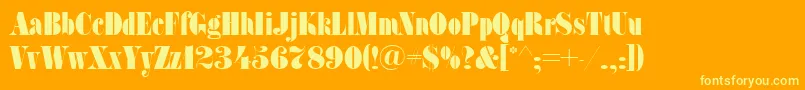 SanasoftFat.Kz Font – Yellow Fonts on Orange Background