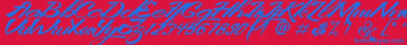 KingCityFreeFont Font – Blue Fonts on Red Background