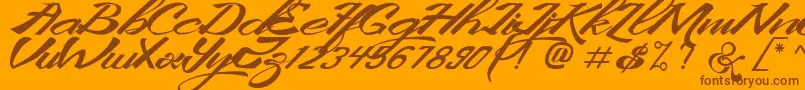 KingCityFreeFont-Schriftart – Braune Schriften auf orangefarbenem Hintergrund