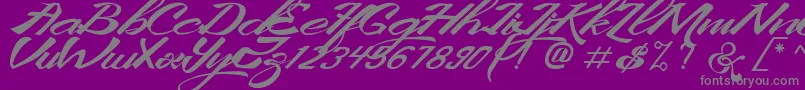 KingCityFreeFont-fontti – harmaat kirjasimet violetilla taustalla