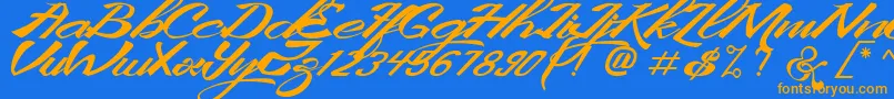 Police KingCityFreeFont – polices orange sur fond bleu