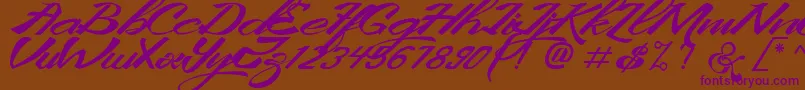 KingCityFreeFont Font – Purple Fonts on Brown Background