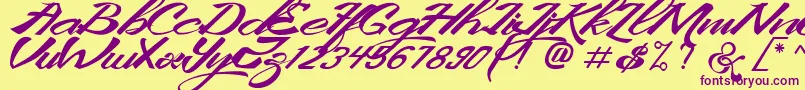KingCityFreeFont Font – Purple Fonts on Yellow Background