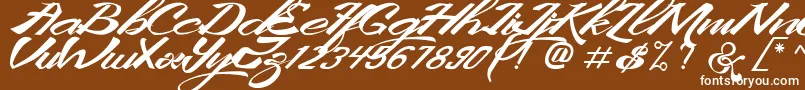 フォントKingCityFreeFont – 茶色の背景に白い文字