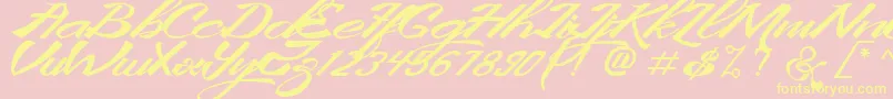 KingCityFreeFont Font – Yellow Fonts on Pink Background