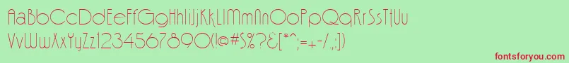 フォントFinaleRegular – 赤い文字の緑の背景
