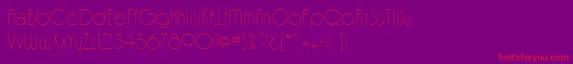 フォントFinaleRegular – 紫の背景に赤い文字