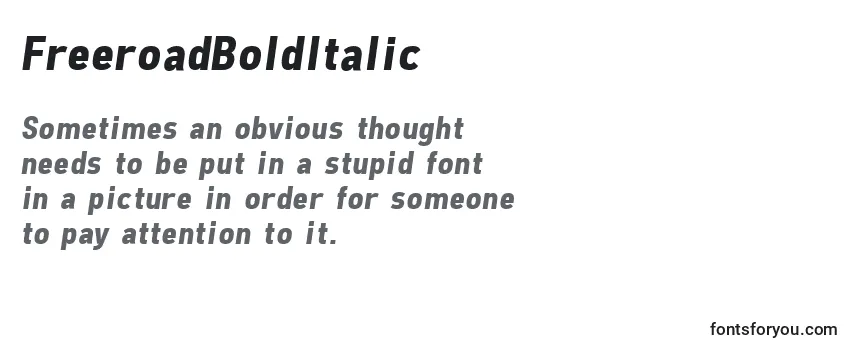 FreeroadBoldItalic Font