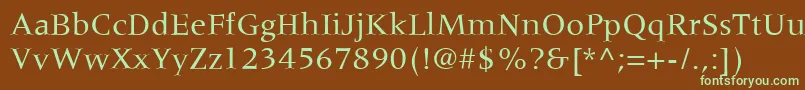 Czcionka MeridienLtRoman – zielone czcionki na brązowym tle