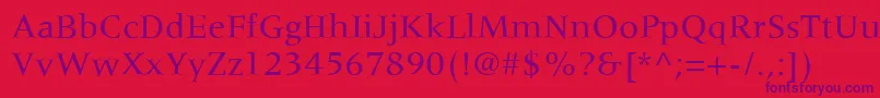 MeridienLtRoman Font – Purple Fonts on Red Background