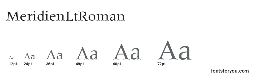 Размеры шрифта MeridienLtRoman