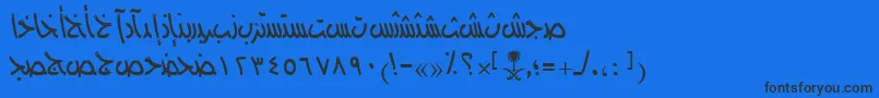 AymFreedomSN-Schriftart – Schwarze Schriften auf blauem Hintergrund