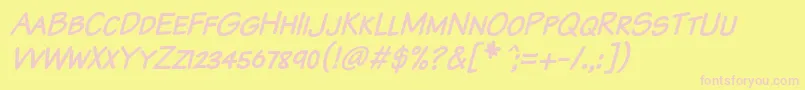 Komtxtki Font – Pink Fonts on Yellow Background