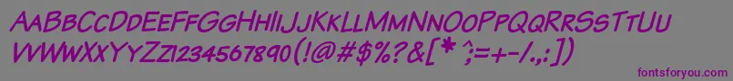 Шрифт Komtxtki – фиолетовые шрифты на сером фоне